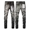 Jeans pour hommes violets Broken Biker Slim Pantalon droit Jeans de créateur Marque à la mode Pantalons vintage Pantalons de mode empilés pour hommes Pantalons de survêtement décontractés