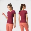 ll-88 camisetas de diseñador chaleco de yoga camisas de yoga ropa deportiva chaleco de yoga ropa de gimnasia top de malla manga corta yoga ajustado transpirable pantalones cortos casuales al aire libre chaleco de punto 19 colores
