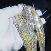 Av högsta kvalitet hänge tennis kubanska kedja halsband mode smycken hiphop halsband pass cz diamant testare 5mm vvs moissanite is ut tenniskedja för män kvinnor gåva