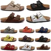 Designer glisse sandales pantoufles birkinnsstock liège plat mode été cuir toboggan plage chaussures décontractées femmes hommes arizonas 36-46