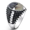 Anel de prata esterlina para homens, joias de pedra de ônix natural, moda vintage, presente aqeq, acessórios masculinos, anéis estilo turco cluster247z