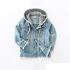 Jassen Peuter Kids Denim Jas Baby Jongens Kleding Herfst Kinderen Lange Mouw Kapmantel Jaqueta Jeans Infantil Manteau Garcon Drop Dhnil