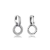 Huggie Sparkling Double Hoop Earrings 925 Sterling Silver Jewelry For Woman Make up Fashion Female Earrings Party Jewelry