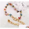 Anklets Colorf Evil Eye Beads For Women Gold Sier Color Summer Ocean Beach Ankle Bracelet Foot Leg Chain Girls Gift Drop Delivery Jew Dh0C5