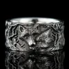 Sleeping Wolf Rings for Men's Vintage Curled Wolf Ring Personality Hibernate Animal Jewelry Rings Hip-hop Male Ring Accessori275J