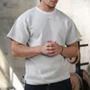 Men's T Shirts T-shirt Heavy Loose Cotton Crew Neck Short Sleeve Vintage Wash Embroidered Base Layer Men Clothing