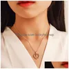 Chokers Ins Stijl 26 Letter Liefde Ketting Voor Vrouwen Retro Temperament Diamanten Hart Hanger Sleutelbeenketting Drop Levering Sieraden Nec Dhktg