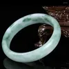 Bangle KYSZDL Wholesale Women Green Yu Stone Float Flower Bracelet Fashion Jewelry Gifts 56MM-63MM