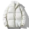 Winter Fleece Parkas 남자 패딩 자켓 패션 캐주얼 두꺼운 재킷 스탠드 칼라 코트 남성 단색 블랙 블루