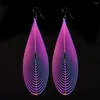 Dangle Earrings 2023 Stainless Steel Dripping Color Hollow Striped Piece Long Ear Jewelry Pin