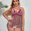 Maillots de bain pour femmes Plus Taille Crochet Bikinis Top Gland À Lacets Mesh Tops Brésilien Bikini Mujer Maillot De Bain À La Main Push Up Maillot De Bain Soutien-Gorge