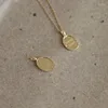 Pendant Necklaces Fashion Gold Plated GOOD LUCK Oval Charm Necklace For Women Trendy Female Birthday Jewelry Bijoux Gift E2274