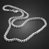 Chains Classic Really 100% 925 Sterling Silver Box Chain Necklace Fashion Men & Women 3mm 18-26 Inch Choker Hip-hop Punk Jewelry264k