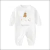 Pagliaccetti Baby Born Abbigliamento Manica lunga in cotone Designer Pagliaccetto Abbigliamento infantile Ragazzi Ragazze Tute Consegna drop Bambini Maternità Dhyxd