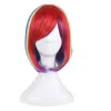 Perucas WoodFestival curto em linha reta bob peruca anime cosplay multicolorido peruca feminina perucas de cabelo sintético resistente ao calor 8 cores