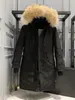 デザイナーの女性ダウンジャケットファッションブランドロングコートポケットファーファーカラーサーマルトップメスの秋と冬の大きな風プルーフ