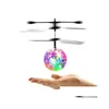 Led brinquedos voadores bola recarregável ilumina acima bolas drone helicóptero de indução infravermelha brinquedo entrega gota presentes iluminado dhyyg