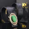 Ceintures de haute qualité vert Rock Jade boucle concepteur hommes ceinture en cuir véritable mode ceinture large ceinture