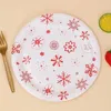 Dinnerware Sets 32pcs Christmas Disposable Supplies Snowflake Pattern Paper Plates