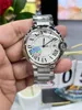AF Fabrika Süper Baskı Erkekler Saatleri 42mm 2824 Hareket Otomatik Mekanik Saat Gümüş Paslanmaz Çelik Derin Su geçirmez Kol saatleri-78