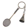 Keychains Metal Badminton Racket Keychain Mini för bilsportknappar gåvor