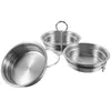 Double Boilers 2 Pcs Stainless Steel Egg Steamer Baby Circle Silicone Mold Metal Poacher Cups Maker