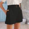 Shorts pour femmes décontracté pour les femmes été taille haute pantalon couleur unie boucle élastique fermeture éclair surdimensionné tissu féminin