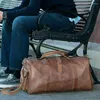 Duffel Bags Leather 30 Inches Overnight Travel Duffle Gym Bag Men Vintage Genuine Luggage