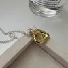 Catene Collana in argento sterling 925 Semplice incontro dorato Lettere di parole Cuore Amore Punk per le donne Ragazza Gioielli Regalo Commercio all'ingrosso di goccia