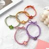 Hair Accessories 5PCS Girl Concise Tie Rope Flower Candy Colors High Elastic Ring Bands Women Ponytail Holder