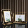 Frames 6 Inch Po Frame Nordic Creative Light Luxury Iron Glass Table Office Desktop TV Cabinet Bedroom Picture Ornaments