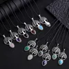 Pendant Necklaces 12pcs Natural Stone Rich Tree Of Life Water Drop Opal Rose Quartz Crystal Pendants Charms For Jewelry Making