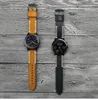 Tillbehör 20mm eller 22mm Handmade Line äkta läderklockbandband för Samsung Gear S3 S2 Classic Sport Huawei Watch 2 Pro Fhxby