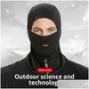 Cycling Caps Masks Winter Clava Motorcycle Ski Mask Fleece Hat Windproof For Men Warm Neck Fl Face Shield Snowboard Motorbike Prot Dhiqj