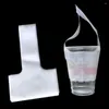 Emballage cadeau 500pcs / lot 12,5 23cm clair en forme de T boisson en plastique tasse unique sac d'emballage jus de café transparent emballage d'emballage