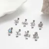 Surgical Stainless Steel Helix Screw Heart Charm Barbell Earring Studs Ear Ring Earrings Bling Cubic Zircon Cartilage Piercing Ear Bone Stud Body Jewelry Bijoux