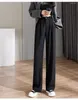 Pantalon femme taille haute printemps automne mode ample jambe large solide Style coréen élégant pantalon droit femme Y2k