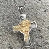 Pendentif Colliers Mode Vintage En Acier Inoxydable Jésus Croix Collier Hommes Garçons Visage Chaîne Amulette Bijoux En Gros