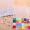 7300 unids Conjunto de cuentas de arcilla polimérica Cuentas de chips planos coloridos para pulsera boho Collar Letra / Cuentas de oro Kit de accesorios DIY 231229