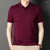 Herrpolos mode sommarmens casual lapel tunn smala fit polo skjortor andas snabba torra mjuka fasta affärstoppar homme t-shirt