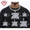 Ювелирные изделия в стиле хип-хоп Iced Out, подвеска из стерлингового серебра с именем на заказ из муассанита