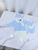 Nieuwe kinder jumpsuits designer baby bodysuit Maat 0-18 driedelige hoge kwaliteit geboren baby onesie Cartoon hoed en sjaal Dec20