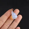 Pendant Necklaces Gourd Shaped Natural Stone Crystal Agate Charm DIY Made Earrings Necklace Jewelry Accessories Gifts