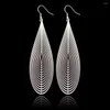 Dangle Earrings 2023 Stainless Steel Dripping Color Hollow Striped Piece Long Ear Jewelry Pin