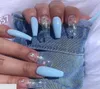 Profissional borboleta unhas falsas caixão aéreo dicas de unhas artificiais com projetos imprensa no prego fakenails conjunto nailart tool7306690