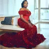2024 African Arabic Plus Size Aso Ebi Prom Dresses Mermaid Sheer Neck Sequined Lace Beaded Evening Dresses Elegant Birthday Party Gowns for Black Women Girls AM293