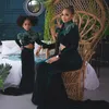 Hunter Green Elegante Abendkleider Velvet Meerjungfrau hohe Nacken Langarm Kleider für besondere Anlässe Geburtstagsfeierkleider Verlobungskleider für schwarze Am296