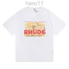 2024 Summer Rhude T-shirt Mens Designer T-shirt Rhude Chemises décontractées Homme Femmes Tees Manches courtes Top Vendre Luxe Hommes Hip Hop Vêtements US TAILLE S-2XL 9EBQ