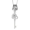 10pcs Whole Key Charms Snap Jewelry Necklace With 80CM Stainless steel Chain fits 18mm GingerSnaps Y1130261V