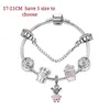 17-21 CM Charm Kralen Armbanden zoete schattig meisje Hanger 925 Zilveren Armband DIY Sieraden als gift279f